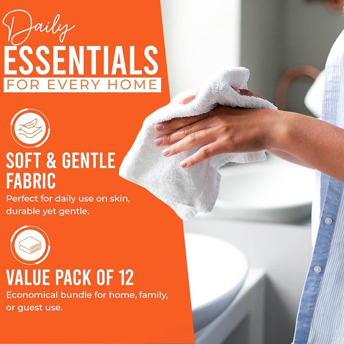 DAN RIVER 12 Pack Wash Cloths for Showering - Image 3