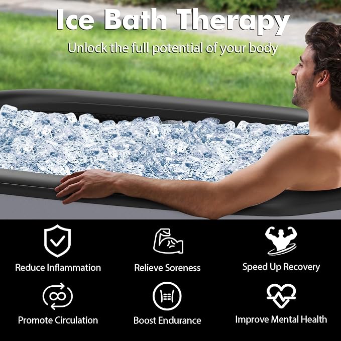 Goplus XL 129 Gal Oval Ice Bath Tub - Image 9
