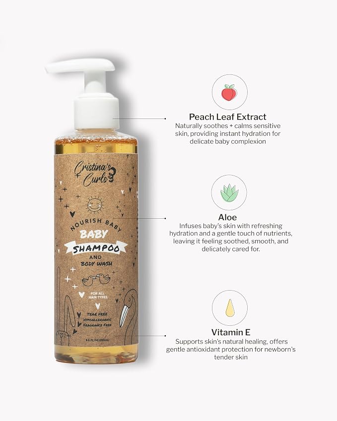 Cristina's Curls Baby Shampoo & Body Wash – Gentle Low-Foam Head-To-Toe Clean - Image 3