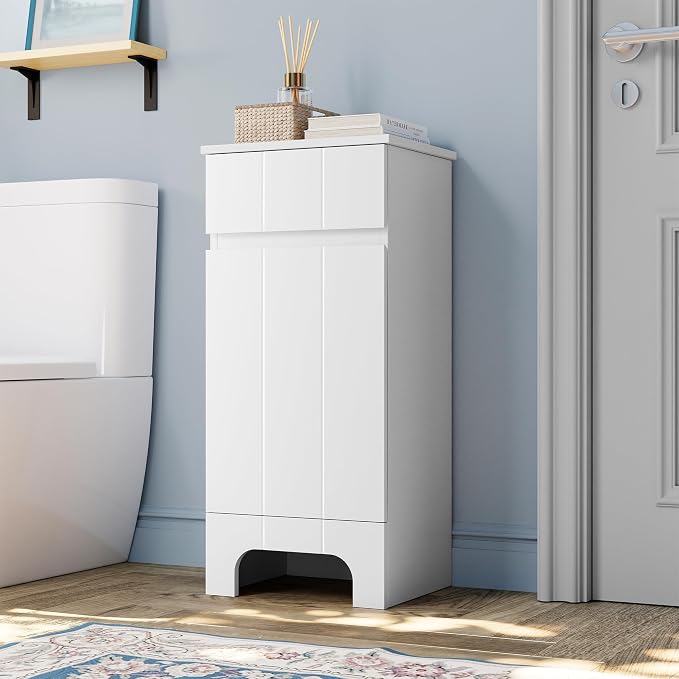 Small Bathroom Cabinet with Adjustable Shelves, Anti-Tip Design, 14.96" L x - Image 7