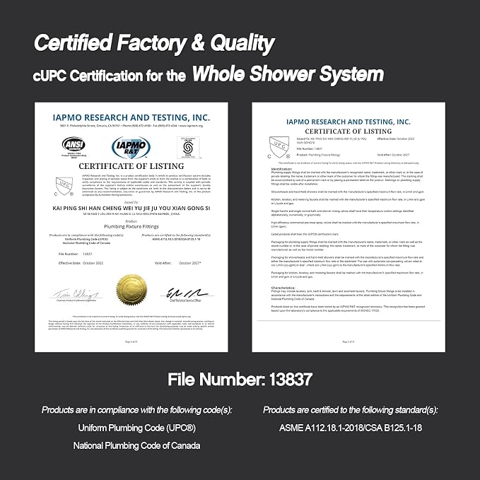 KOJOX Shower System with High Pressure 12 Inch Rainfall Shower Head, Handheld - Image 6
