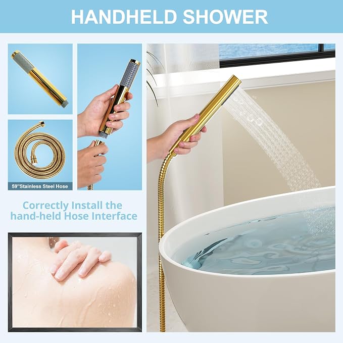 Freestanding Bathtub Faucet, Floor Mount Bathtub Faucet - Image 5