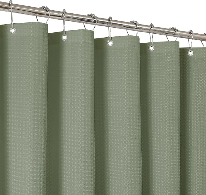 2-in-1 Waterproof Fabric Shower Curtain by THAIGEE