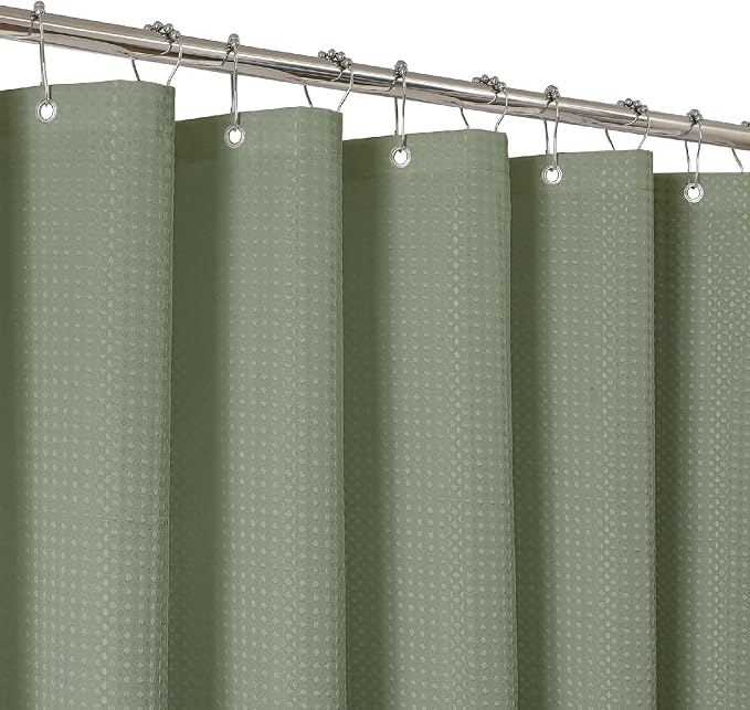 2-in-1 Waterproof Fabric Shower Curtain by THAIGEE