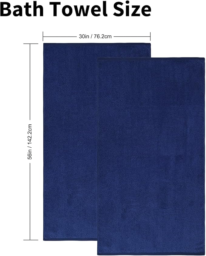 Everplush Diamond Collection Oversized Bath Towel – 2 Pieces, Super Soft & - Image 2