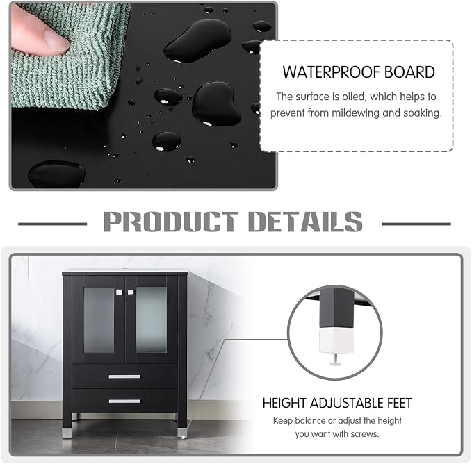 LUCKWIND 48" Bathroom Vanity Sink Combo, 24-inch Main Cabniet - Image 5