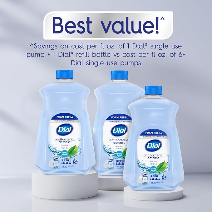 Dial Antibacterial Defense Foaming Hand Soap + Aloe, Spring Water Scent - Image 4