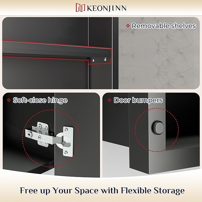 Keonjinn 48” x 30” Medicine Cabinets - Image 5