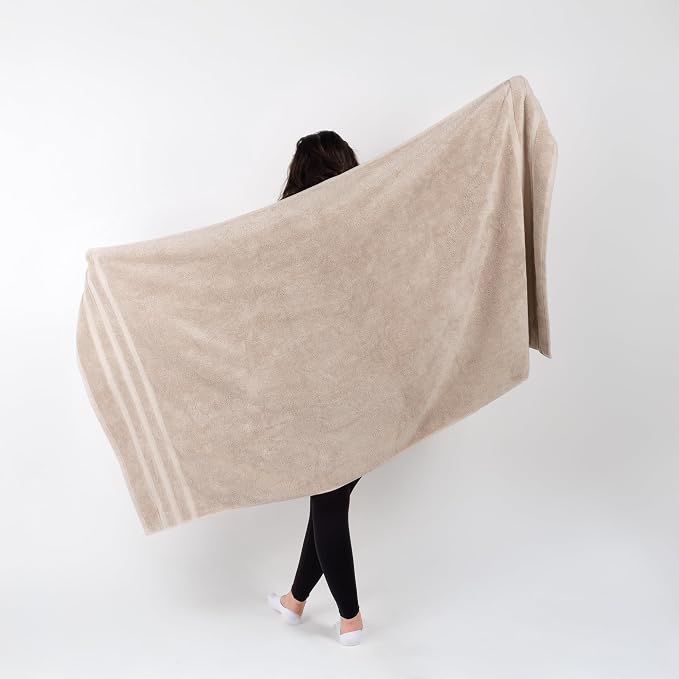 SOFE H&L | Olea Luxury Turkish Cotton Hand Towels Set of 4 Sand | Premium - Image 6