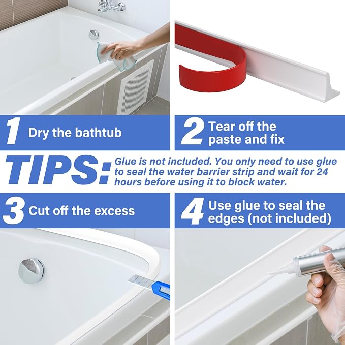 118 Inch Shower Splash Guard for Bathtub Waterproof Self-Adhesive Shower Corner - Image 3