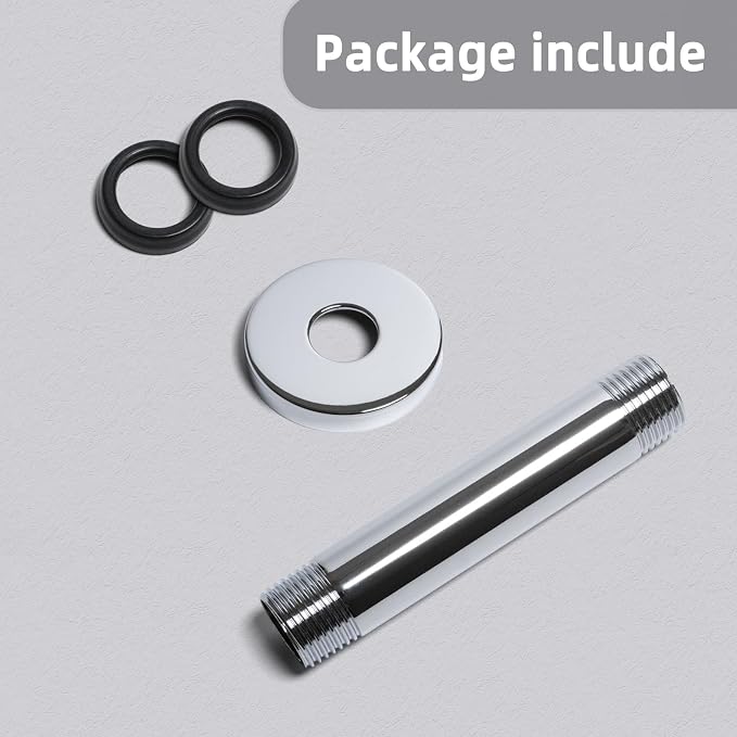 4 Inch Shower Arm with Flange, Ceiling Mounted Shower Head Extension Arm - Image 6