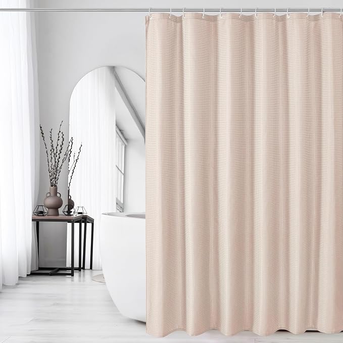 Gibelle Small Stall Shower Curtain 36 x 72, Narrow Half Waffle Weave Textured - Image 6