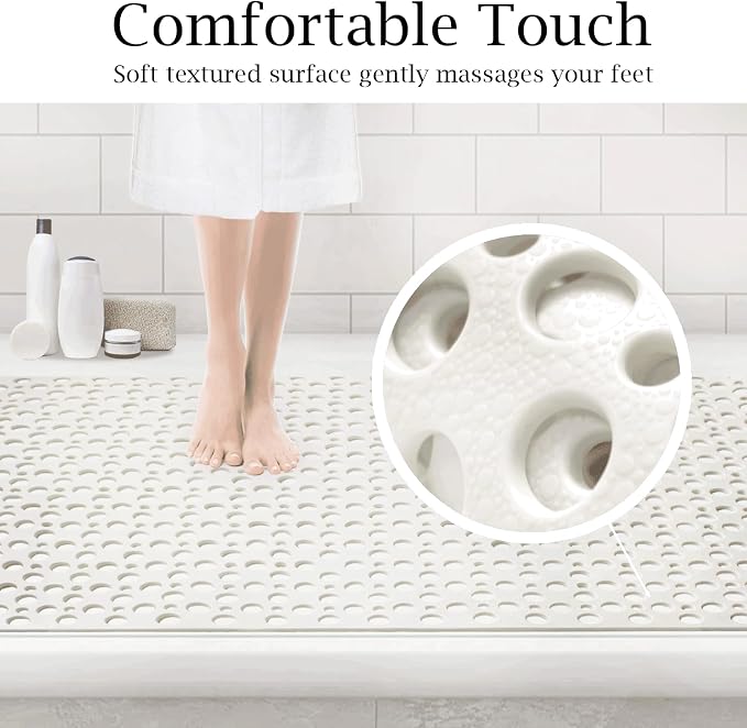Large Non Slip Shower/Bath Mat for Inside Shower, 35.4x23.6 Inch Anti-Slip - Image 2