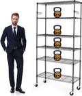 6 Tier Storage Shelves with Wheels, 2100lbs Capacity Heavy Duty Shelving Units by BolDuckDirect