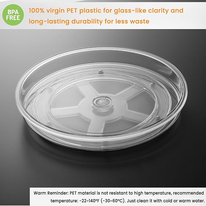 vacane 9 Inch Lazy Susan Organizer Non-Skid, Plastic Lazy Susan Turntable - Image 5