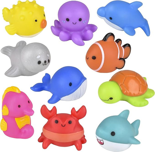 14 Pack Assorted Rubber Sea Life Animals – Mini Ocean Creatures by ShopZoomBee