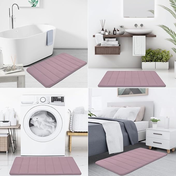 Buganda Memory Foam Bath Mat, Ultra Soft and Non-Slip Bathroom Rugs, Water - Image 7