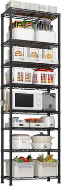 8 Tier Storage Racks Shelving, Heavy Steel Pantry Shelves, Adjustable Wire by Unknown