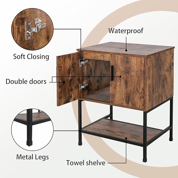 UEV Rustic Brown 36" Bathroom Vanity - Image 6