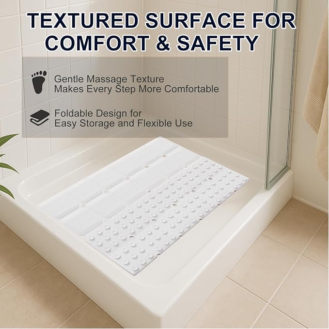 Anti Slip Shower Mat for Tub & Shower Stall, Fast-Draining, Machine Washable - Image 3