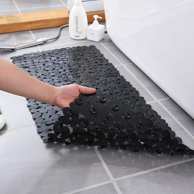 WELTRXE Non Slip Bathtub Mat 35 x 16 Inches Pebbles Shower Mats - Image 8