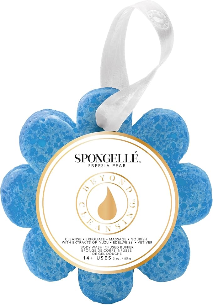 Spongelle Freesia Pear Wild Flower Buffer Body Scrubber | Bath & Shower Loofah by Spongell%C3%A9