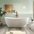 65" Premium Solid Surface Freestanding Bathtub, Contemporary Design Stand Alone by HIGEINE