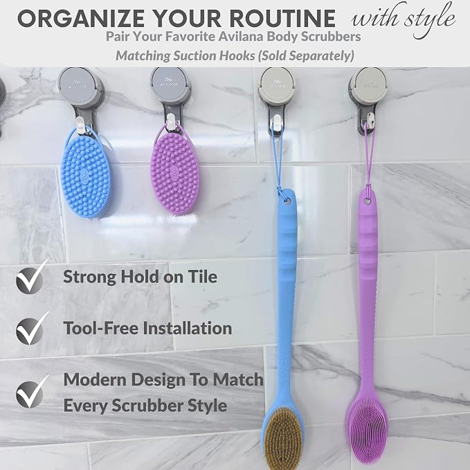Avilana Back Scrubber for Shower, 19 inch Silicone Body Scrubber - Image 7