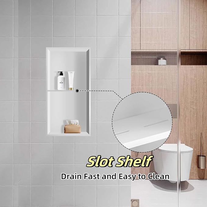 24" X 12" Stainless Steel Shower Niche Insert Tile Ready, Niche - Image 4