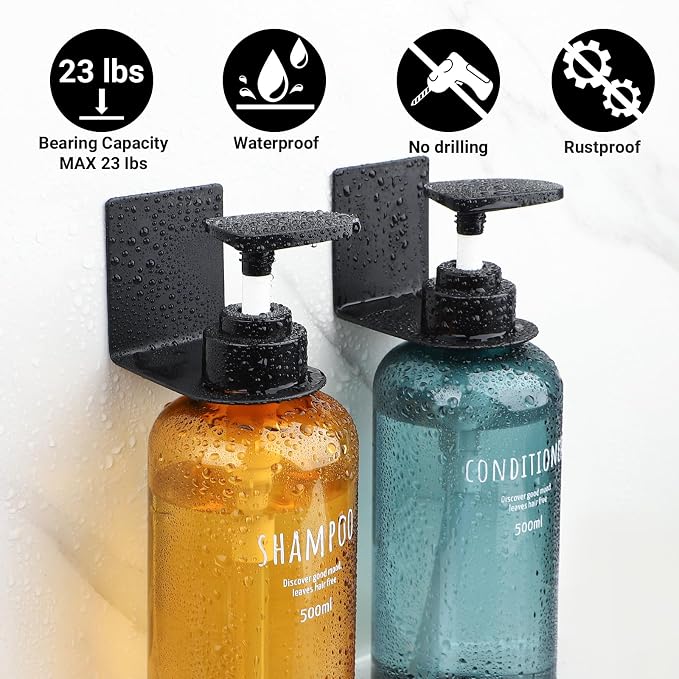 Segbeauty Adhesive Bottle Holder, Rustproof Shampoo and Conditioner Dispenser - Image 3