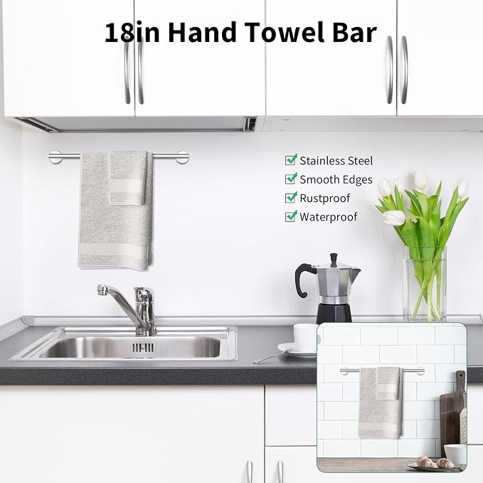 Newfun 10Pcs Brushed Nickel Bathroom Hardware Set - Image 3