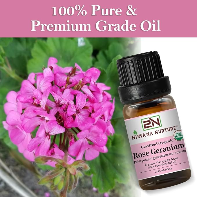 Rose Geranium Essential Oil USDA Certified Organic, 100% Pure Natural Premium - Image 5