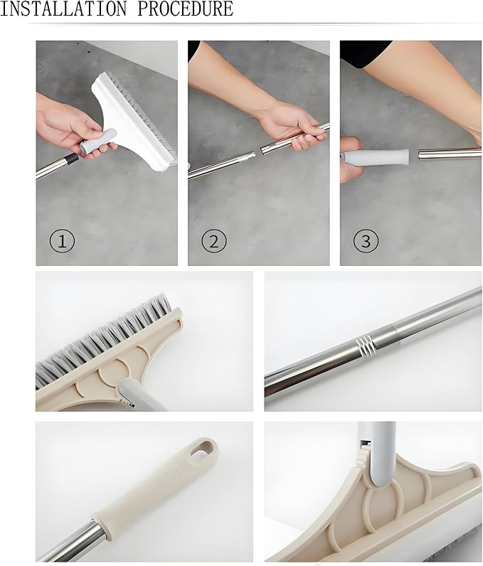 2 in 1 Cleaning Floor Scrub Brush Floor Brush Scrubber New Upgraded 53.5" Long - Image 7