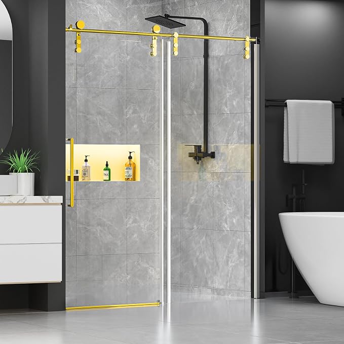 Chabatree Shower Door 60" W x 76" H Frameless Sliding Shower Door, Frameless - Image 7