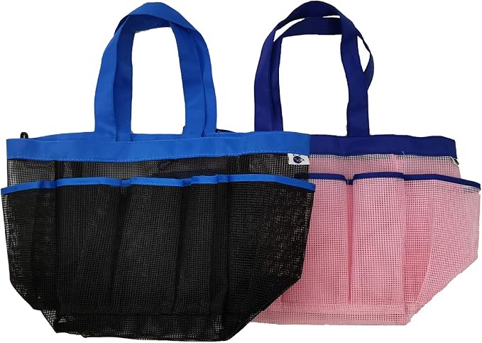 SPINFOX 2 Pack Mesh Shower Caddy, Quick Dry Shower Tote Bag Hanging Toiletry - Image 5