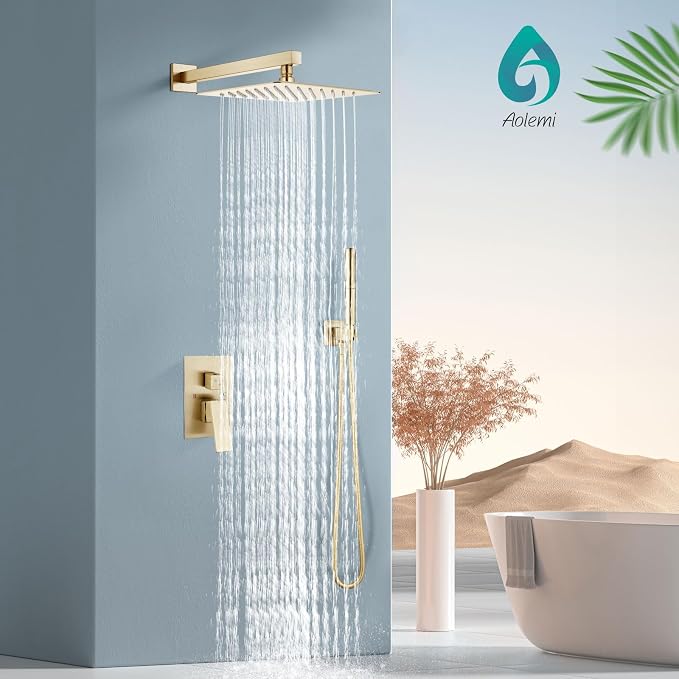 Aolemi Shower System with Rainfall Shower Head and Handheld Wall Mount - Image 2
