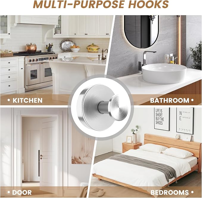 BKV Suction Cup Hooks for Glass Window, Removable Shower Hooks for Inside Shower - Image 3