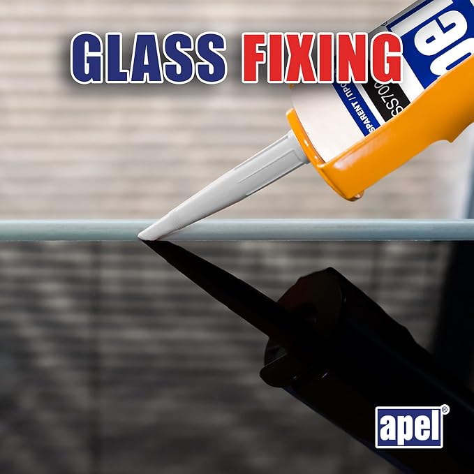 apel All Purpose Clear Silicone Sealant Waterproof, 100% Silicone Caulk - Image 4