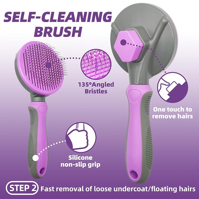 Dog Brush for Shedding, Slicker Brush, Dematting Comb, Nail Clipper, Bath Brush - Image 3