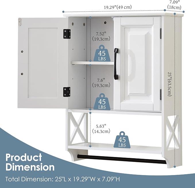 Wall Mounted Bathroom Cabinet, Farmhouse Medicine Cabinet - Image 2