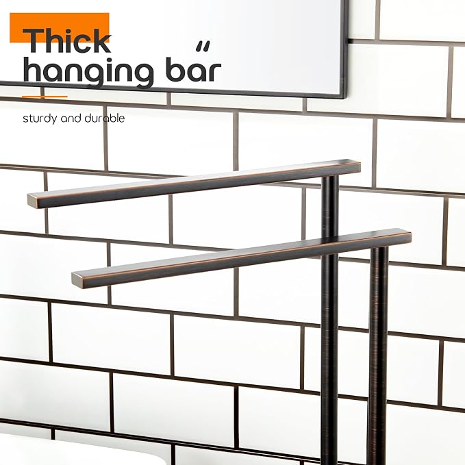 Stand Towel Holder for Bathroom Vanity Countertop 2-Tier Towel Racks - Image 6