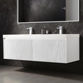 Blossom 60 Inch Double Sink Bathroom Vanity, All Wood Wall Mounted Floating by BLOSSOMKitchenBath