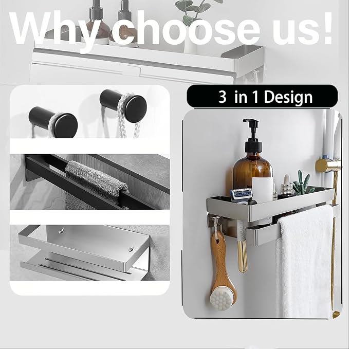 No Drilling Shower Caddy Rustproof Bathroom Organizers and Storage - Image 3