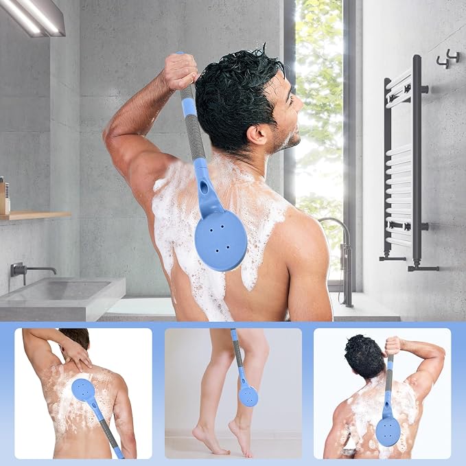 Back Scrubber Anti Slip for Shower, 21.7” Detachable Back Bath Brush for Shower - Image 4