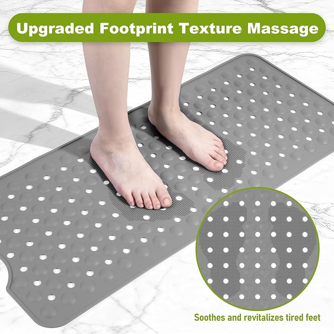 Silicone Bath Tub Mat Non Slip, Upgraded Bathtub and Shower Mats, Machine - Image 3