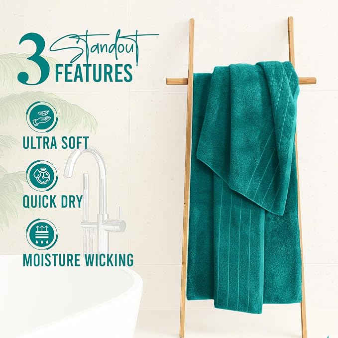 DAN River Extra Large Bath Towels Set of 4, 30 x 60 Inches - Image 2