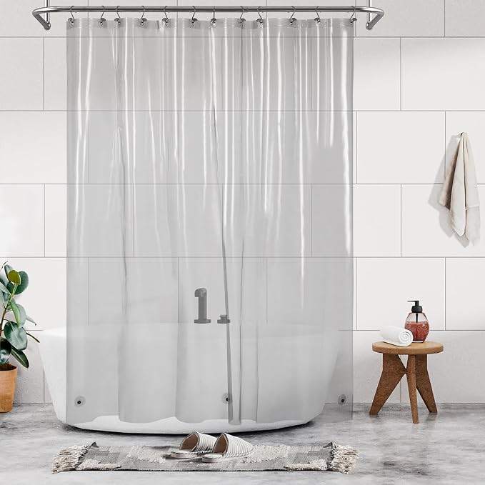 Barossa Design Clear Black Long Shower Curtain Liner 78" Height by BarossaDesign