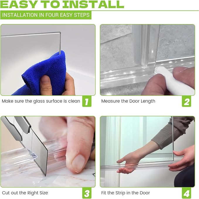 Shower Door Bottom Seal, for 1/4" Thick Framless Glass Door, to Stop Water - Image 5