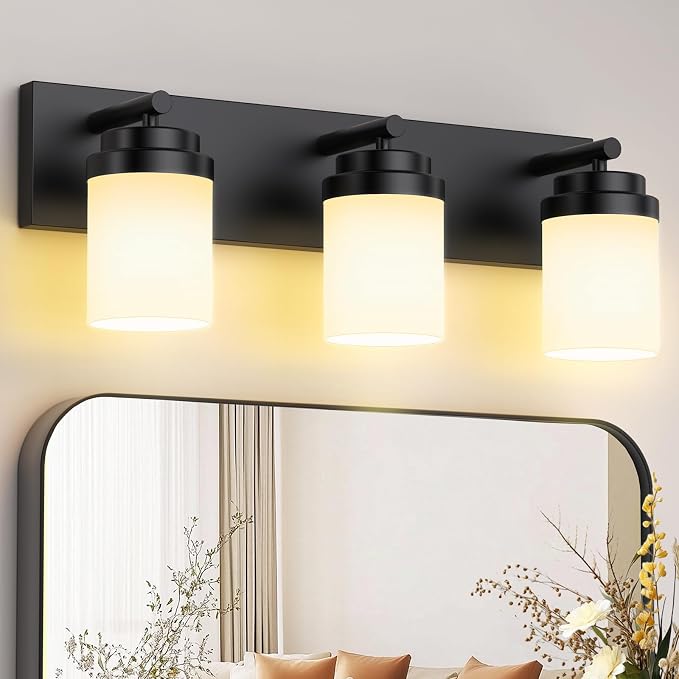 IZORRO Bathroom Vanity Light Fixture, 3-Light 22 Inch Matte Black Bathroom by IZORRO
