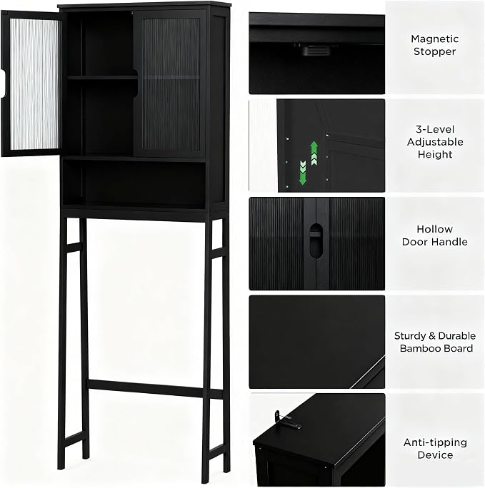 BAMBANG Over The Toilet Storage Cabinet, Bamboo Bathroom Over Toilet Storage - Image 4